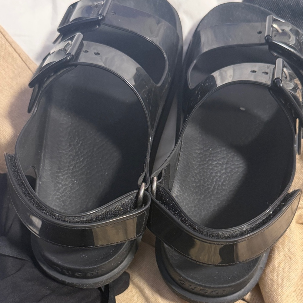 Gucci Black Double Buckle Sandals - Picture 5 of 5